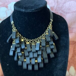 Traci Lynn Black and Gold Statement Necklace